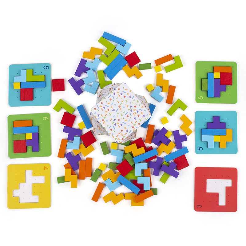 Quick Decision Puzzle Thinking Puzzle Building Blocks Wife Thinking Game Colorful Square Puzzle Children'S Educational Toys - Image 3